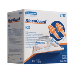 Многоразовые беруши KLEENGUARD® H20 со шнурком в индивидуальной упаковке, оранжевые
