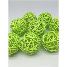 Ротанговые шары 5см В упаковке 8 шт. Цвет: светло-зеленый (apple green)
