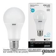  Gauss Лампа Gauss Elementary LED A60 20W E27 4100K 1/10/40 (23229)