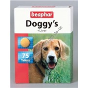 Beaphar `Doggy`s + Liver` витаминизированное лакомство для собак с печенью 75 таб. (1х12) (К144)
