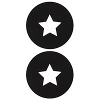 Shots Toys Nipple Sticker Round Open Stars, черные
Пэстисы в форме кругов, с отверстиями в форме звездочек
