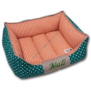 Катсу Лежак "Америка" с бортом зеленый (разм.S)  45х35х21(cm)