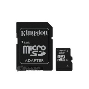 Карта памяти Kingston microSDHC 4GB Class10 UHS-I(SDC10/4GB)+адаптер
