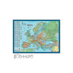 Настенная карта Европа политическая 1:10,5 млн. Настольная карта
