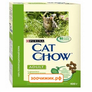 Сухой корм Cat Chow для кошек (взрослых) кролик+печень (400г)