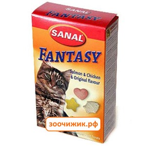 Витамины Sanal "Fantasy" для кошек с курицей, лососем и ростками пшеницы (250таб)