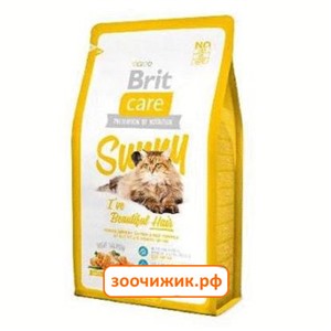 Сухой корм Brit Care Cat Sunny Beautiful Hair для кошек, для ухода за кожей и шерстью 2кг