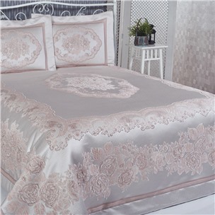 ROSES (пудра) Покрывало 255х260 нав.50х70 (2шт)
