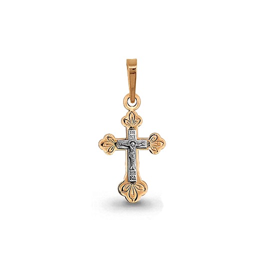 Крест золотой гравированный № 12711, золото 585°