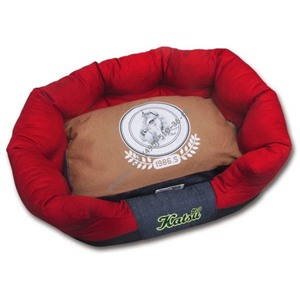 Катсу Лежак "Чемпион" овал красный (разм.М)  65х40х26(cm)