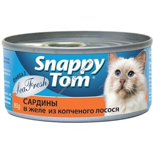 Snappy Tom  консервы 80 г для кошек Сардины в желе из копченого лосося срок 07.09.2015 НОВИНКА