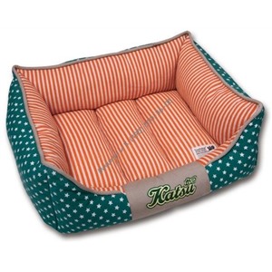 Катсу Лежак "Америка" с бортом зеленый (разм.S)  45х35х21(cm)
