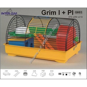 INTER-ZOO Клетка для грызунов GRIM 1+пласт.комплект 370х250х210 (цветн.)