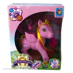 Набор животных 1toy Т56373 Пони 2 шт. с крылышками в кор.