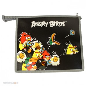 Папка д/тетрадей Angry birds 2 отд. на молнии пластик А5 028611