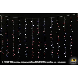  Sneha A-006 LED RGB гирлянда светодиодная 3х1м  240LED(RGB) в виде "бахрома с шариками"