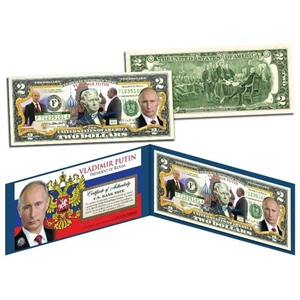 Банкнота 2 доллара Владимир Путин