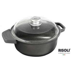  risoli Литая кастрюля с крышкой Risoli HardStone Granito Induction 24см