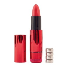 Красный вибратор в виде помады - 9 см.