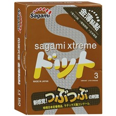 Презервативы Sagami Xtreme FEEL UP с точечной текстурой и линиями прилегания - 3 шт.