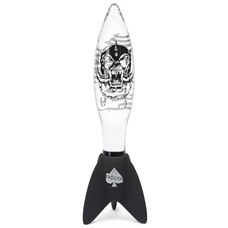 Прозрачная анальная пробка Motorhead Bomber Clear Black Glass - 17,8 см.
