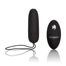 Чёрное виброяйцо Silicone Remote Bullet с пультом ДУ
