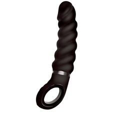 Чёрный витой вибратор Fun Toys  Gjack 2 - 22 см.