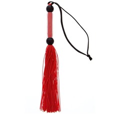 Красная мини-плеть из силикона и акрила SILICONE FLOGGER WHIP - 25,6 см.