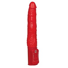 Красный вибратор Red Push с возвратно-поступательными движениями - 19,5 см.