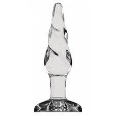 Прозрачная витая анальная пробка Bottom Line 5  Model 5 Glass - 13 см.