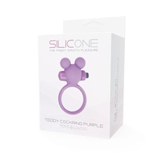 Фиолетовое эрекционное виброкольцо TEDDY COCKRING SILICONE