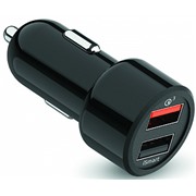 Авто З/У OLMIO (038718) 2 USB QC 3.0 + Smart IC 30W