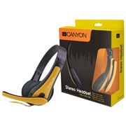 Наушники Canyon CNS-CHSC1BY black yellow* накладные с микрофоном