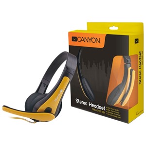 Наушники Canyon CNS-CHSC1BY black yellow* накладные с микрофоном