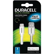 Кабель Duracell Apple 8-pin MFI, 1 м, белый (USB5012W-RU)