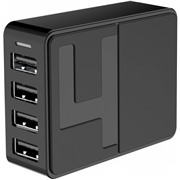 З/У SmartBuy (SBP-4030) FLASH 4 USB, шнур питания 1м, черный 3х1A + 1х2,4A