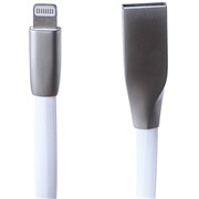 Кабель Maverick Apple 8-pin белый, Style плоский, soft touch, alum