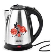 Чайник CENTEK CT-1068 розы 2000Вт, 2 л, металл, хромирован.вставка на крышке