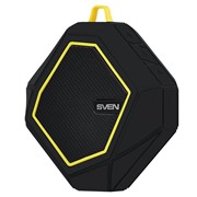 Акустическая система Sven PS-77 черно-желтый 5Вт,Bt,microSD,FM-тюнер,акк,waterprof