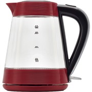 Чайник POLARIS PWK 1735CGL красный 2000 Вт, 1,7, литра, стекло