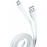 Кабель OLMIO (038657) micro USB белый, 1 м, 2.1A, плоский