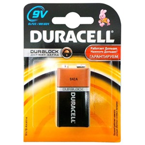 Батарейка Duracell 6LR61 / 6LF22 BL1 (крона) (1/10)