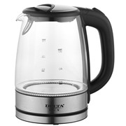 Чайник DELTA LUX DL-1204B черный 2200Вт, 1.7 л,  стекло