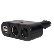 Разветвитель прикуривателя Harper DP-033 2 прикуривателя и 2 USB, провод 0.6м