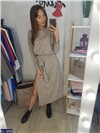 Платье миди ангора с поясом беж UM37