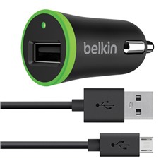 Зарядное устройство автомобильное BELKIN Universal, кабель microUSB 1,2 м, выходной ток 2.4 A, черное, F8M887bt04-BLK ОЗ