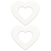 Shots Toys Nipple Sticker Open Hearts, белые
Пэстисы в форме сердечек, с отверстиями для сосков