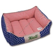 Катсу Лежак "Америка" с бортом синий (разм.S)  45х35х21(cm)