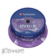 Носители информации Verbatim DVD+R 4,7GB 16х CB/25 43500