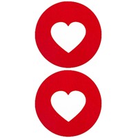 Shots Toys Nipple Sticker Round Open Hearts, красные
Пэстисы в форме кругов, с отверстиями в форме сердечек